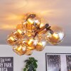 Koyoto ceiling light, globe light Amber, 10-light sources