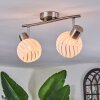 Dysted ceiling light, globe light matt nickel, 2-light sources