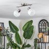 Dysted ceiling light, globe light matt nickel, 2-light sources