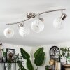 Dysted ceiling light, globe light matt nickel, 4-light sources