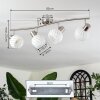 Dysted ceiling light, globe light matt nickel, 4-light sources