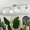 Dysted ceiling light, globe light matt nickel, 4-light sources