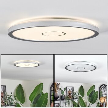 Simonstorp ceiling light, Panel LED silver, white, 1-light source