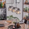 Koyoto hanging light, globe light, pendant light clear, Smoke-coloured, 3-light sources