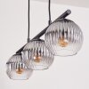 Koyoto hanging light, globe light, pendant light clear, Smoke-coloured, 3-light sources