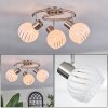 Dysted ceiling light, globe light matt nickel, 3-light sources