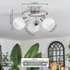 Dysted ceiling light, globe light matt nickel, 3-light sources