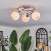 Dysted ceiling light, globe light matt nickel, 3-light sources