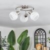 Dysted ceiling light, globe light matt nickel, 3-light sources