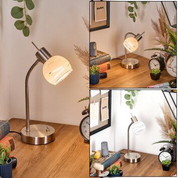 Warga table lamp, Reading light LED matt nickel, 1-light source