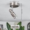 Trio lights Gropptorp ceiling light, ceiling spotlight LED matt nickel, 1-light source