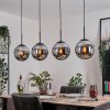 Gastor hanging light, globe light, pendant light chrome, Smoke-coloured, 4-light sources