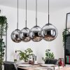 Gastor hanging light, globe light, pendant light chrome, Smoke-coloured, 4-light sources