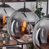 Gastor hanging light, globe light, pendant light chrome, Smoke-coloured, 4-light sources