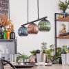 Koyoto hanging light, globe light, pendant light blue, green, coppery, 3-light sources