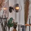 Koyoto globe light, wall light, wall spotlight clear, Smoke-coloured, 1-light source