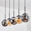 Gastor hanging light, globe light, pendant light Amber, Smoke-coloured, 5-light sources