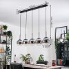 Gastor hanging light, globe light, pendant light chrome, clear, Smoke-coloured, 5-light sources