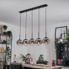 Gastor hanging light, globe light, pendant light chrome, clear, Smoke-coloured, 5-light sources