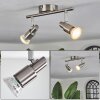 Gropptorp ceiling light, ceiling spotlight matt nickel, 2-light sources