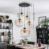 Gastor hanging light, globe light, pendant light Amber, clear, 5-light sources