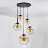 Gastor hanging light, globe light, pendant light Amber, clear, 5-light sources