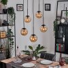 Gastor hanging light, globe light, pendant light Amber, 5-light sources