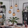 Gastor hanging light, globe light, pendant light Amber, 5-light sources