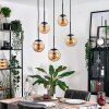 Gastor hanging light, globe light, pendant light Amber, 5-light sources