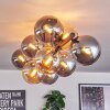 Gastor ceiling light, globe light Amber, Smoke-coloured, 10-light sources