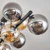 Gastor ceiling light, globe light Amber, Smoke-coloured, 10-light sources