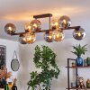 Gastor ceiling light, globe light Amber, Smoke-coloured, 10-light sources