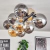 Gastor ceiling light, globe light Amber, Smoke-coloured, 10-light sources