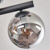 Gastor ceiling light, globe light Amber, Smoke-coloured, 10-light sources