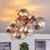 Gastor ceiling light, globe light clear, Smoke-coloured, 10-light sources