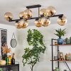 Gastor ceiling light, globe light Amber, 10-light sources