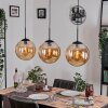 Gastor hanging light, globe light, pendant light Amber, 3-light sources