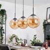 Gastor hanging light, globe light, pendant light Amber, 3-light sources