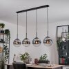 Gastor hanging light, globe light, pendant light chrome, clear, Smoke-coloured, 4-light sources