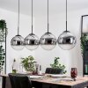 Gastor hanging light, globe light, pendant light chrome, clear, Smoke-coloured, 4-light sources