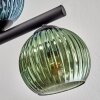 Koyoto ceiling light, globe light blue, green, coppery, 10-light sources