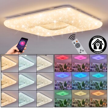 Flavlev ceiling light LED silver, white, 1-light source, Remote control