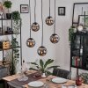 Gastor hanging light, globe light, pendant light Smoke-coloured, 5-light sources