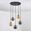 Gastor hanging light, globe light, pendant light Amber, Smoke-coloured, 5-light sources