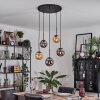 Gastor hanging light, globe light, pendant light Amber, Smoke-coloured, 5-light sources