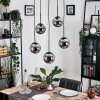 Gastor hanging light, globe light, pendant light chrome, Smoke-coloured, 5-light sources