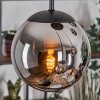 Gastor hanging light, globe light, pendant light chrome, Smoke-coloured, 5-light sources