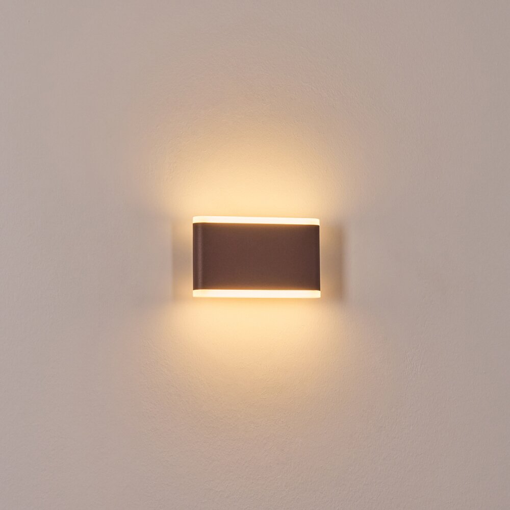 Gamas outdoor wall light, wall light brown, rust-coloured, 1-light source