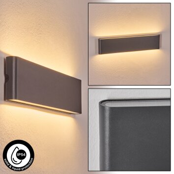 Gamas outdoor wall light, bathroom light, wall light, wall spotlight anthracite, 1-light source