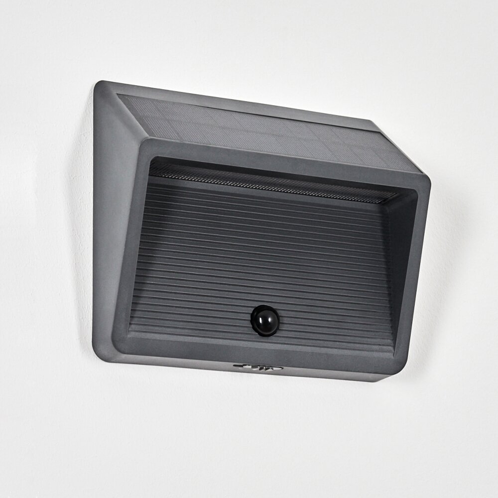 Pedreiras outdoor wall light, solar light, wall light LED anthracite, 1-light source, Motion sensor